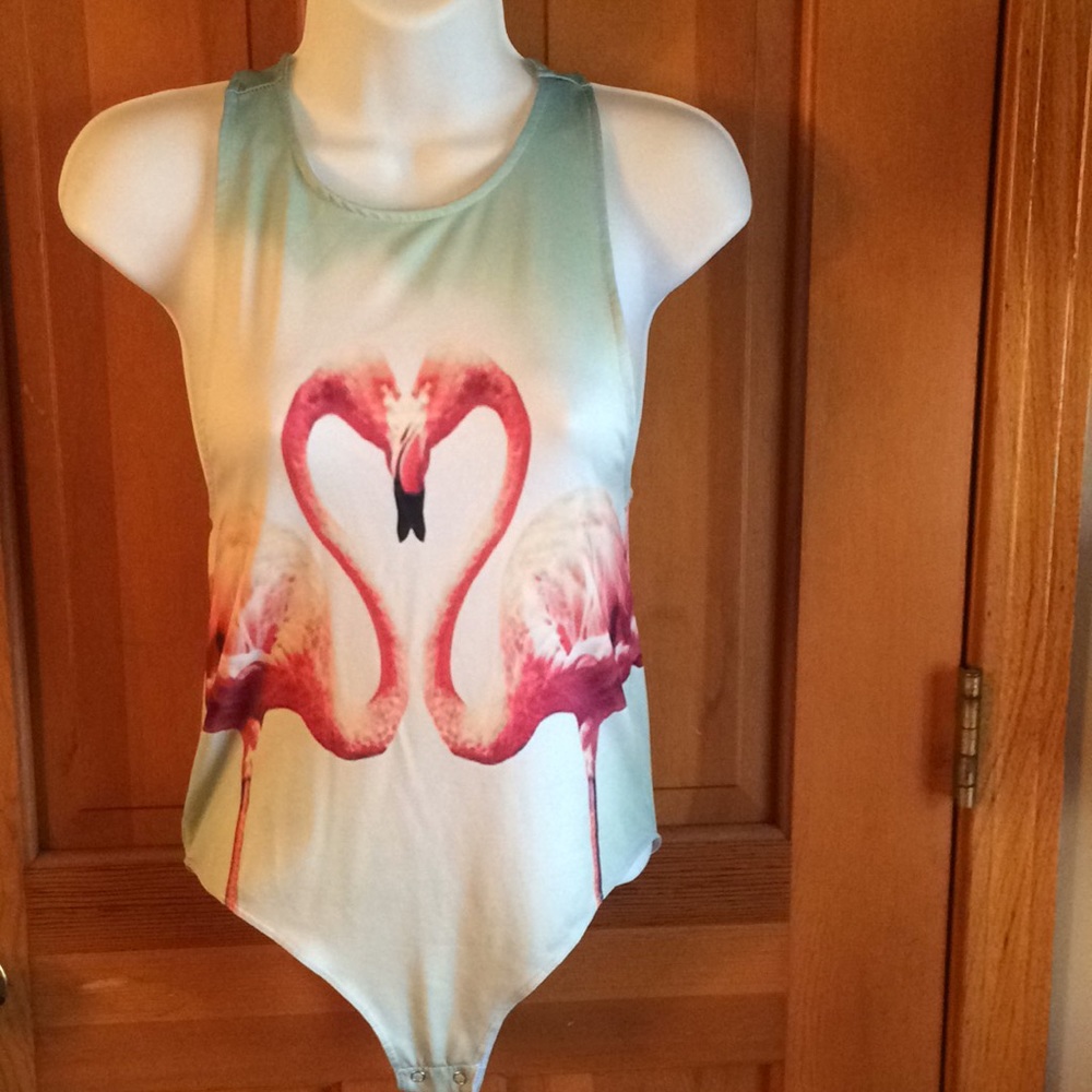 F21 Flamingo bodysuit